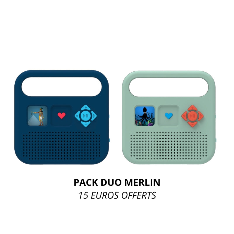 Pack Duo Enceintes MERLIN â Lâaudio Ă©ducatif Ă partager en famille