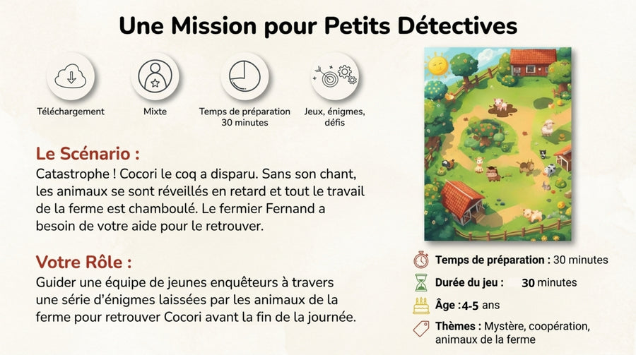 Chasse au trésor ferme 4-5 ans à imprimer - Chasse au trésor - À la ferme - KidXplorer