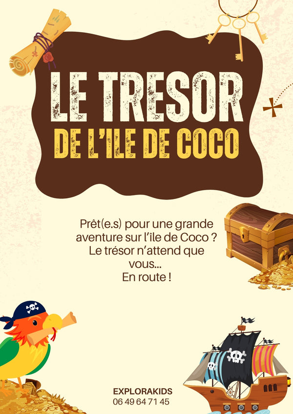 Chasse au trésor - Le trésor de l'île de coco - chasse au tresor a imprimer 4-5 ans