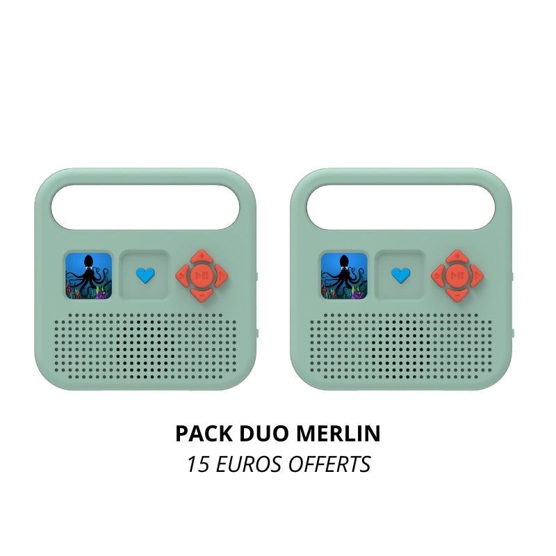 Pack Duo Enceintes MERLIN – L’audio éducatif à partager en famille