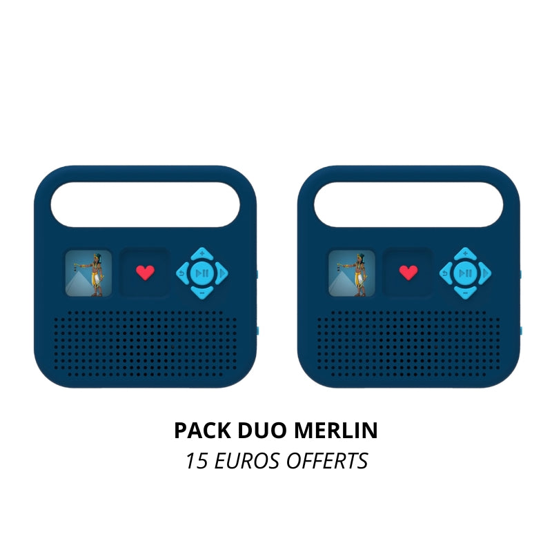 Pack Duo Enceintes MERLIN – L’audio éducatif à partager en famille