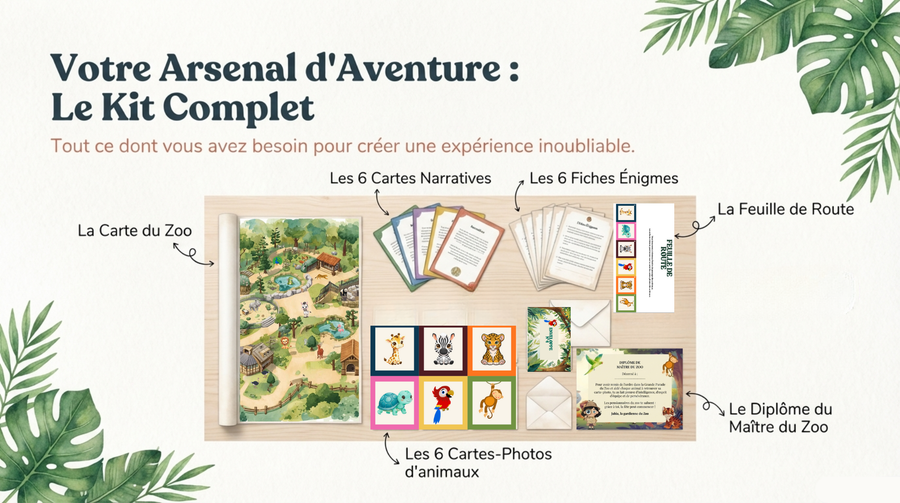 Chasse au trésor zoo 4-5 ans à imprimer - Chasse au trésor zoo - Sauvez la grand parade - KidXplorer