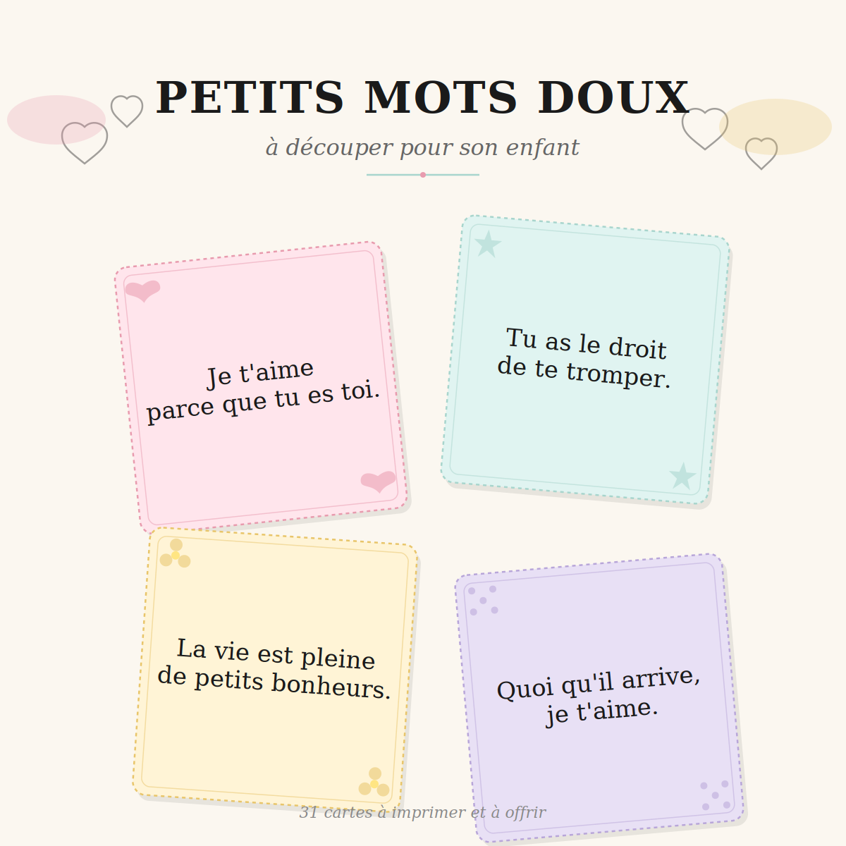 31 petits mots gentils à imprimer